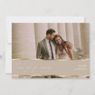 Elegant Mariage Gold Photo Merci Cartes