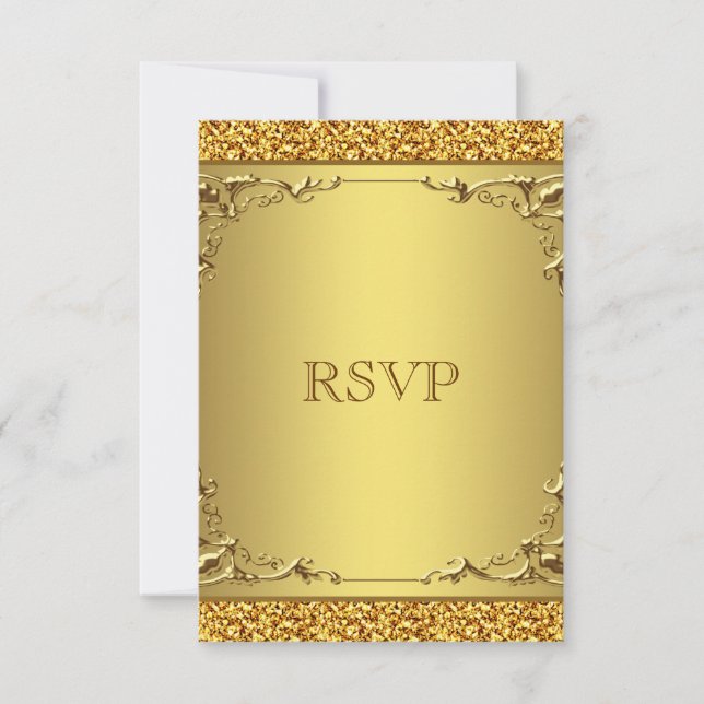 Elégant mariage Gold RSVP (Devant)