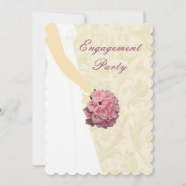 Elégant Mariage Gown Engagement Party Invitation
