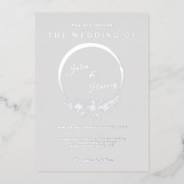 Elégant Mariage gris argent Invitation
