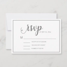 Elégant mariage gris blanc moderne RSVP