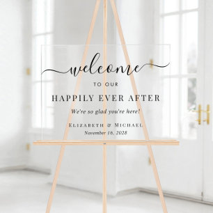 Élégant Mariage Heureux Pour Toujours Bienvenue