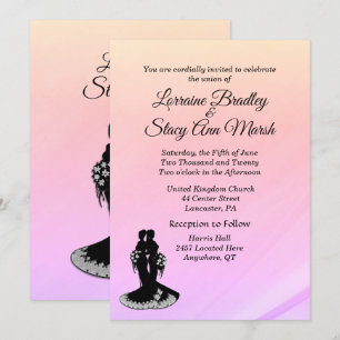 Elégant Mariage lesbien Pinks Invitation