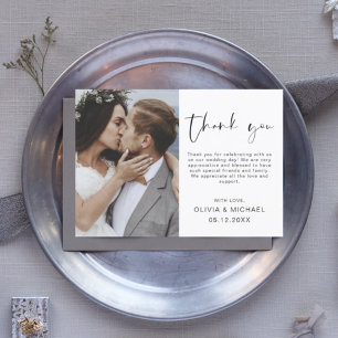 Elégant mariage Merci Photo Invitation