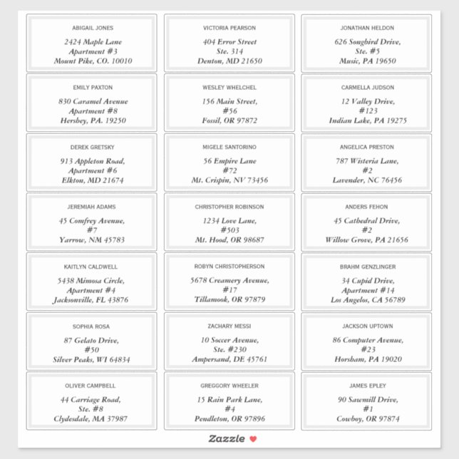 Elégant Mariage moderne Étiquettes de adresse d'hô (Feuille)