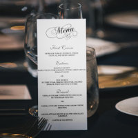 Elégant Mariage Noir Et Blanc Modèles Menu