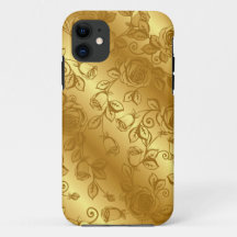 Élégant Mariage or coque iphone floral