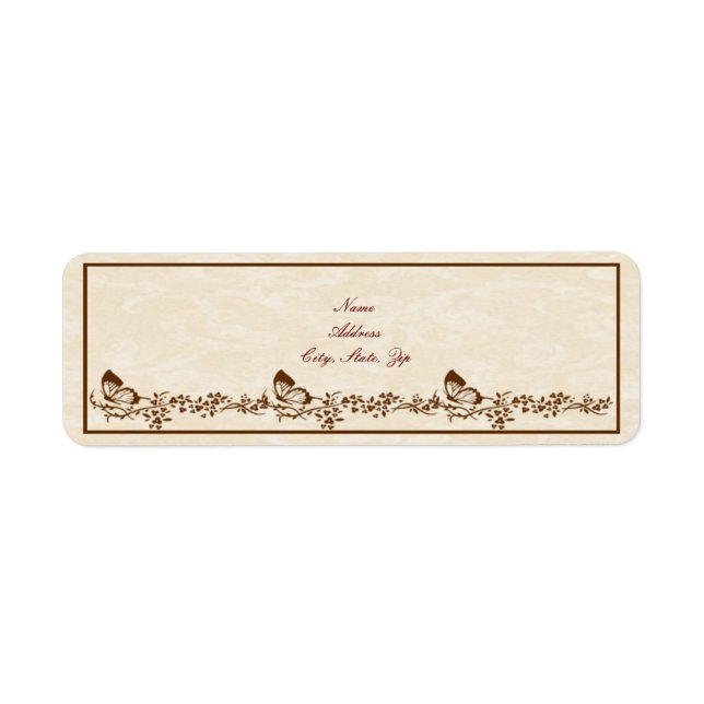 Élégant Mariage papillon Étiquettes de adresse (Devant)