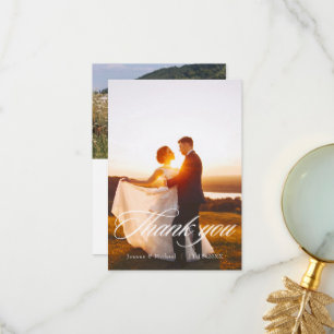 Elégant Mariage par script Carte de remerciements