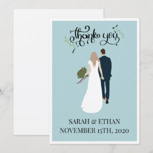 Elégant Mariage personnalisé Merci Cartes