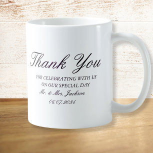 Élégant mariage personnalisé Merci Mug