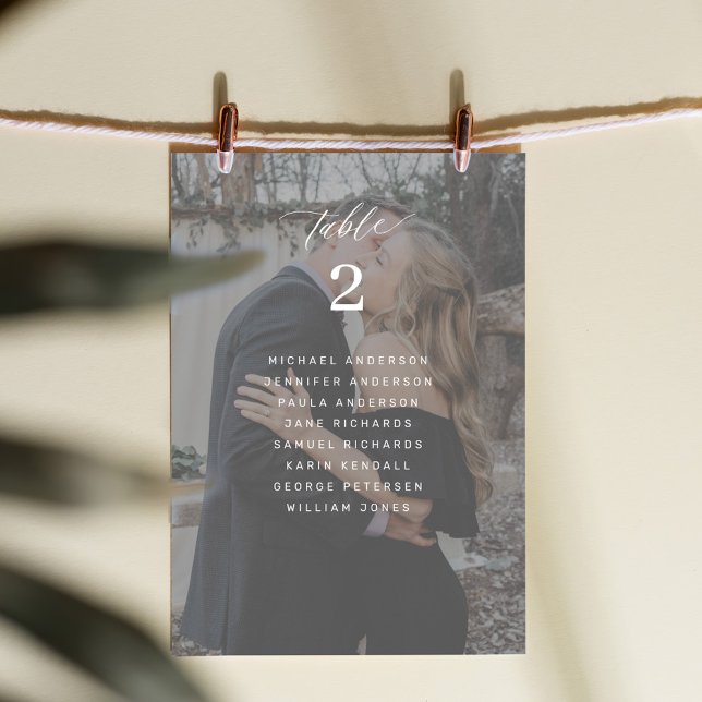 Elégant mariage photo carte de siège de table (Créateur téléchargé)