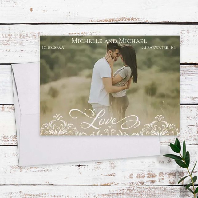 Élégant mariage photo Enregistrer la carte de date (Créateur téléchargé)