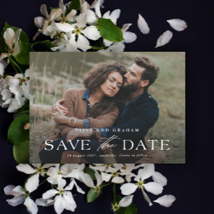 Élégant mariage photo Enregistrer la date Carte ma