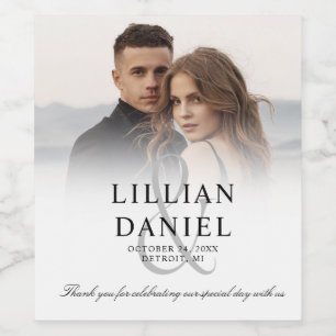 Élégant Mariage photo Étiquette de vin