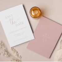 Elégant Mariage Rose Dusty Enregistrer La Carte Da