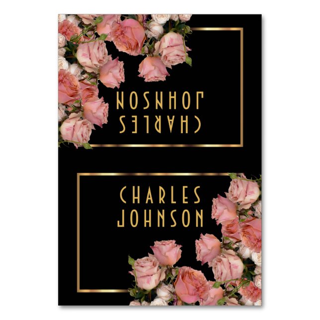 Elégant Mariage rose Roses - Cartes de Place (Par défaut)