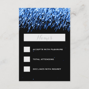 Elégant Mariage RSVP Falling Stars "Sapphire Blue"