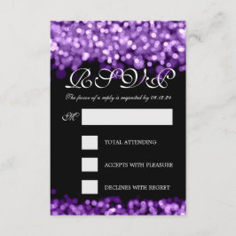 Élégant Mariage RSVP Lumières violettes