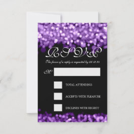 Élégant Mariage RSVP Lumières violettes
