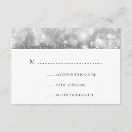 Elégant Mariage RSVP Silver Shimmer Lumières