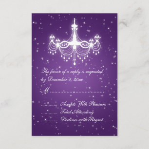 Elégant Mariage RSVP Sparkling Chandelier violet