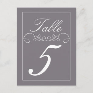 Elégant Mariage Swirl Cartes Numéro de Table
