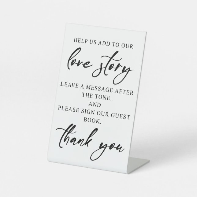 Élégant Mariage Tabletop Audio Panneau du livre d' (Recto)