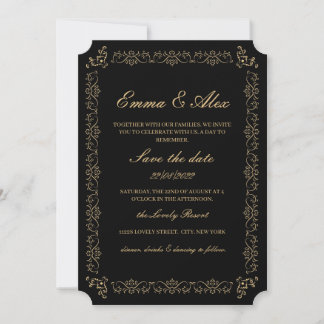 Elégant mariage vintage Invitation