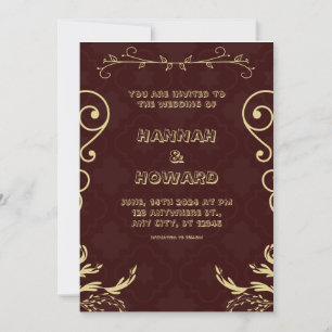 Elégant mariage vintage Invitation