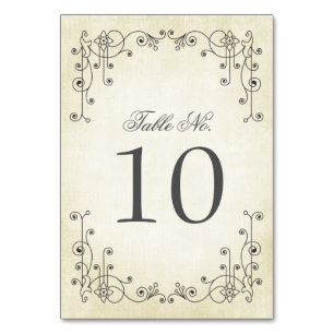 Elégant mariage vintage Tableau Numéro Cartes