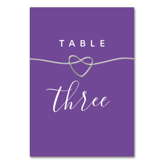 Élégant Mariage violet Numéro de table (Par défaut)