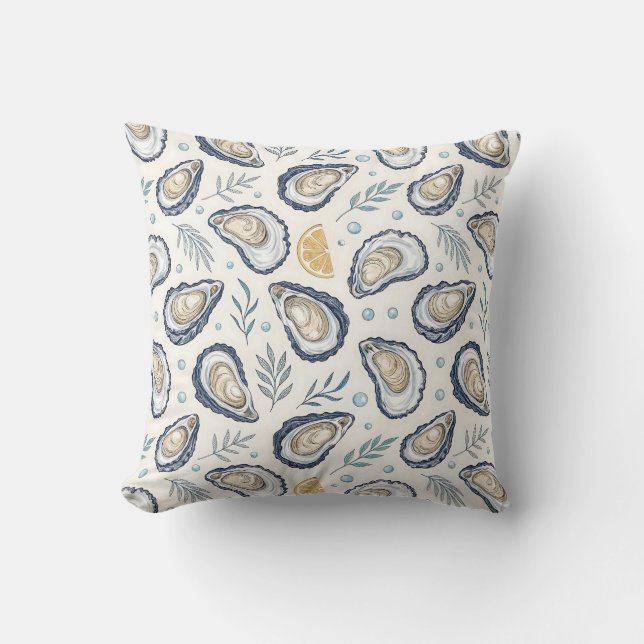 Elegant Marine Oysters Kissen (Vorderseite)