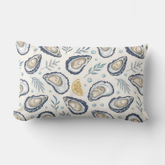Elegant Marine Oysters Lendenkissen (Vorderseite)