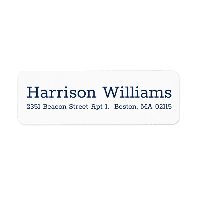 Elegant marineblau weiß Custom Serif Moderner Chic (Vorne)