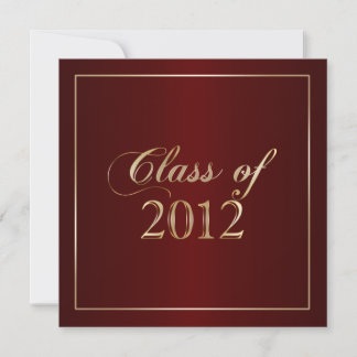 Elegant Maroon and Gold Class of 2012 Einladung