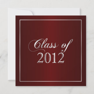 Elegant Maroon and Silver Class of 2012 Einladung