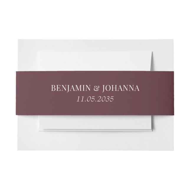Elegant Maroon Red Wedding Custom Einladungsbanderole (Vorderseite Beispiel)