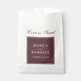 Elegant Marsala Burgundy Red Liebe ist süß Geschenktütchen