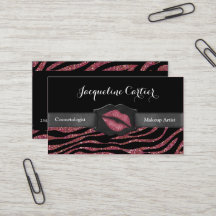 Elegant Marsala Zebra Glitzer Kiss Kosmetologin
