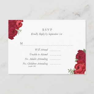Elegant Mason Jar RSVP Card - Rot Karte