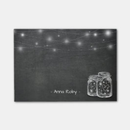 Elegant Mason Jar Vintag String Lights Chalkboard Post-it Klebezettel
