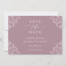 Elegant Mauve Dusty Rose Wedding Save the Date