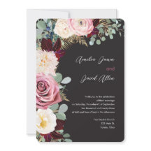 Elégant Mauve & Moody Black Faire-part de mariage