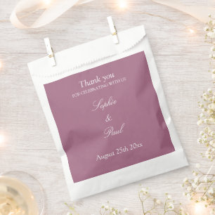 Elegant Mauve Wedding Vielen Dank für Ihre Unterst Geschenktütchen