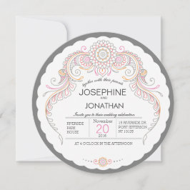 Elegant Mehndi Design Hochzeit Einladung