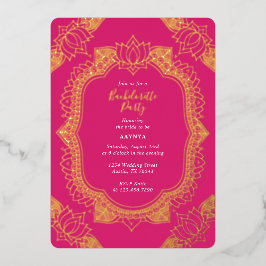 Elegant Mehndi Junggeselinnen-Abschied Gold Folieneinladung