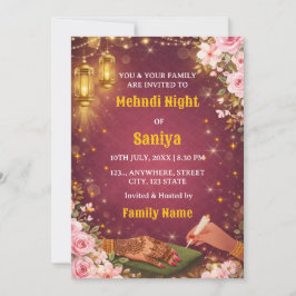 Elegant Mehndi Night Ceremony Invitation Einladung