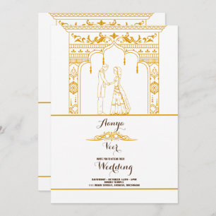 Elegant Mehndi Wedding Einladung