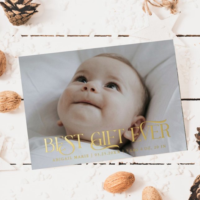 Elégant Meilleur Cadeau Jour Férié Bébé Faire-part (Créateur téléchargé)